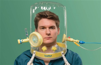 Ventukit CPAP helm extra groot, met veiligheidsklep en patiënt toegangspoort, ≥45 cm halsomtrek