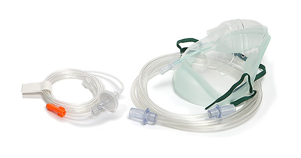 Sentri™ Intersurgical EcoLite™ ETCO₂™ masker voor volwassenen met monitorlijn voor Microstream® capnografie, filter en zuurstofslang van 2.1m