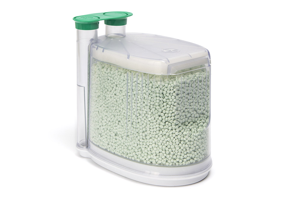 AbCan LoFloSorb™ CO2 absorber, groen naar violet kleurverandering