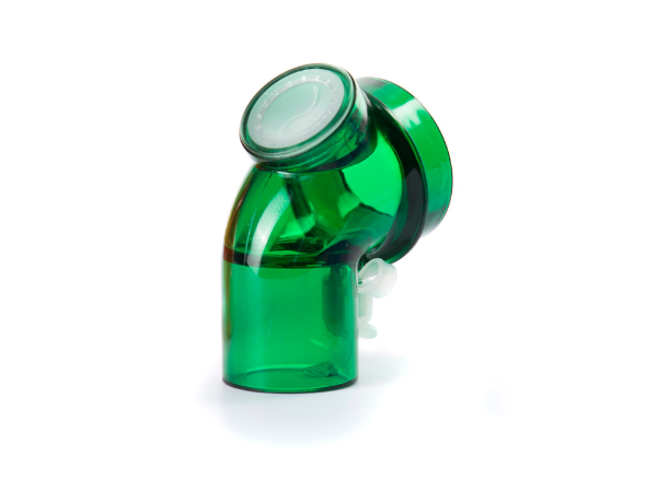 BiTrac Select™ verwisselbaar non-vented hoekstuk, met bronchoscopiepoort