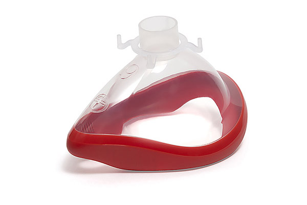 ClearLite anesthesiemasker voor extra groot volwassenen, rode cuff, maat 6, 22F 