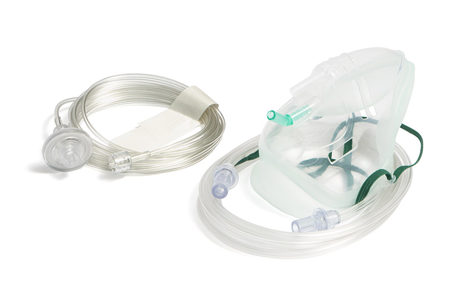 Sentri™ Intersurgical EcoLite™ ETCO2™ masker voor volwassenen, met monitorlijn, filter en zuurstofslang van 2.1m