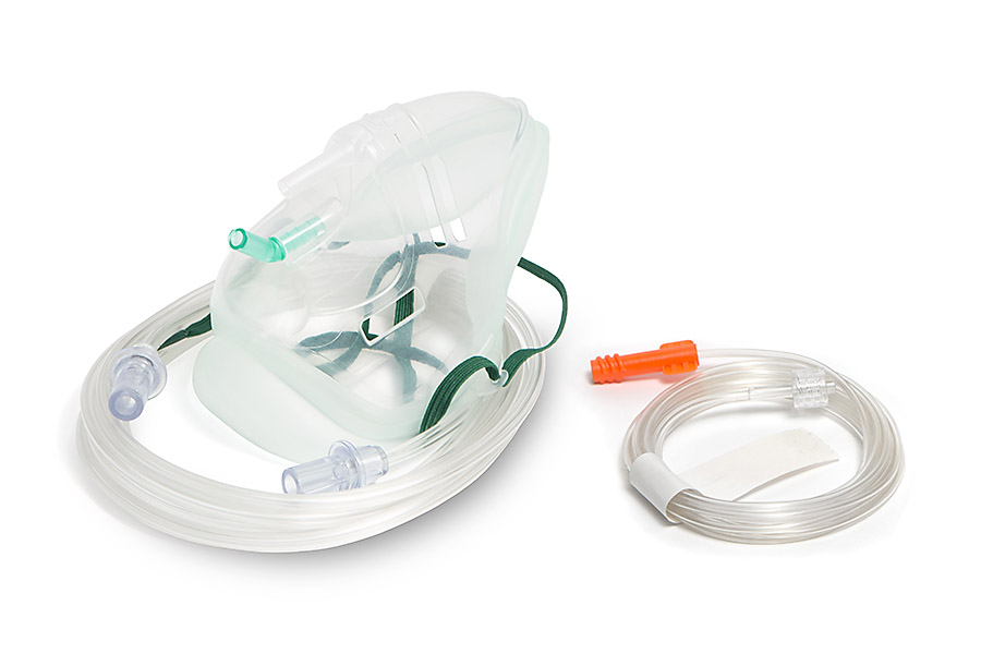 Sentri™ Intersurgical EcoLite™ ETCO₂™ masker voor volwassenen met monitorlijn voor Microstream® capnografie en zuurstofslang van 2.1m